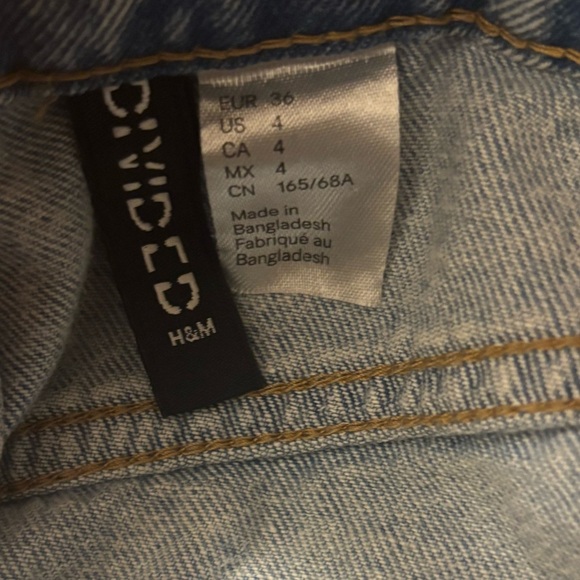 H&M Blue Jean Shorts Distressed Cut-Off Style - Picture 2 of 5